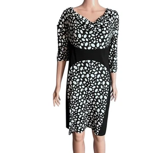 Cartise Cutout Back Draped Neckline Dotted Dress 10 Preppy Party Wedding Guest - Picture 1 of 4