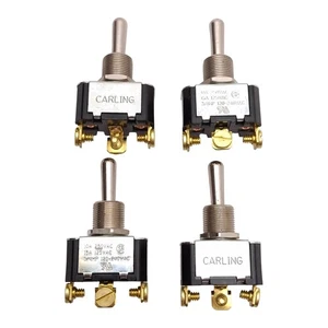 Lot of 4 Carling 6FC54 Momentary Toggle Switch, (ON)-OFF-(ON), 3/4HP 120-240VAC - Picture 1 of 5