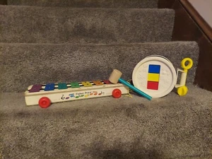 1977 Fisher Price Xylophone & Xylophone Drum w/ drum sticks Hammer lot - Picture 1 of 7