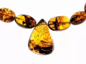 Mexican AMBER Crystal Necklace - Beaded Handmade Jewelry, Healing Stones, 48562 - Picture 1 of 10