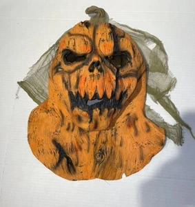 Vintage Nightview Pumpkin Head Halloween Full Head Latex Mask Adult - Picture 1 of 16