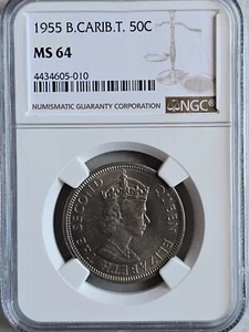 British Caribbean Territories 50 Cents 1955 NGC MS 64 - Picture 1 of 2