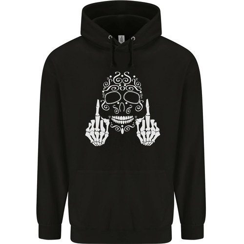 RHUDE Felpa con cappuccio uomo Sugar Skull Finger Flip Rude Offensive 80% cotone