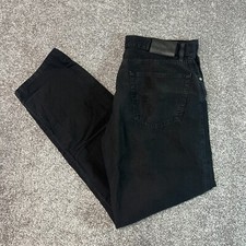 Hugo Boss Montana Regular Straight Mens Chino Jeans W 36 (34) L 32 Black Zip Fly