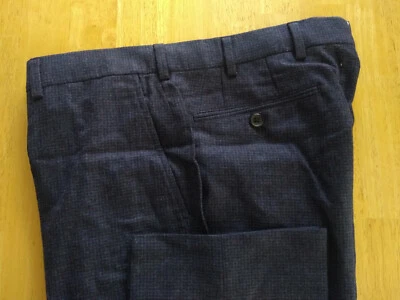 Pantalones de lana Brooks Brothers rojo polar oscuro sutil a cuadros W34 L30 nuevos sin etiquetas precio de venta sugerido por el fabricante $200 Foto 1 de 3