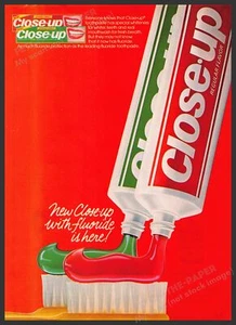 Close Up Toothpaste 1980s Print Advertisement 1982 Green Red Bright Colors - Picture 1 of 1