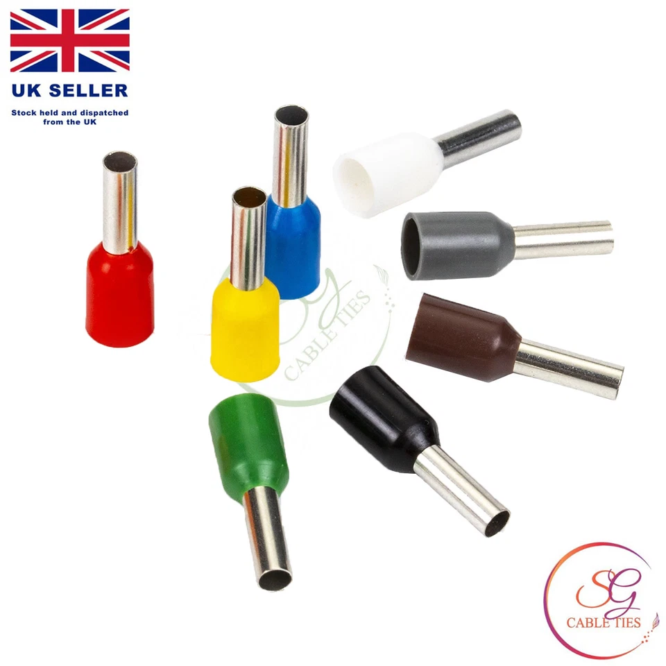 SG CABLETIES CORD END CABLE TERMINALS SINGLE ENTRY WIRING BOOTLACE FERRULES 0.25mm² - 35.0mm²