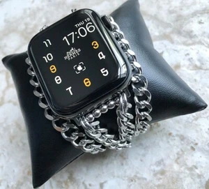 Kettenglied Edelstahl Armband für Apple 38 40 42 44 mm Uhr alle Serie N32 - Bild 1 von 10