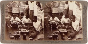 Ceylan.Sri Lanka.Kandy.Orfèvres.Indigènes au Travail.Photo Stereo.Stereoview. - Picture 1 of 2
