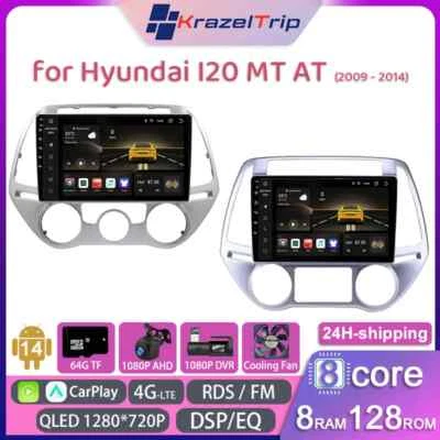8 Core QLED Car Radio for Hyundai I20 MT AT 2009 -2014 Carplay Andriod Auto DSP  - Image 1 of 4