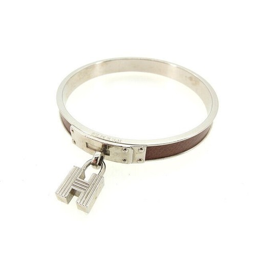 HERMÈS Bracciale Hermes Bracciale Marrone Argento Donna Autentico Usato