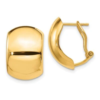 14k Yellow Gold Polished Omega Back Earrings - Image 1 of 4