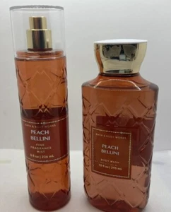 Bath & Body Works PEACH BELLINI Body Wash 10 fl oz & Peach Bellini Fine Mist New - Imagen 1 de 11