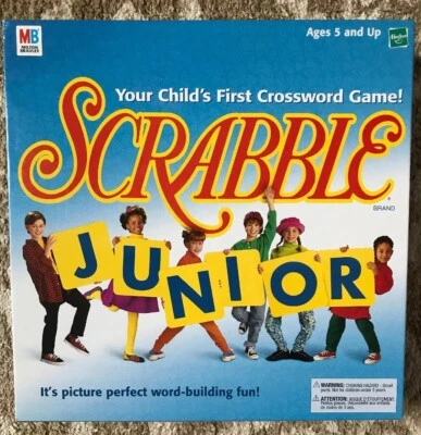 SCRABBLE JUNIOR Crossword Puzzle Game 2 Sided Board-Classic MB/Hasbro-NEW/UNUSED - Image 1 of 4