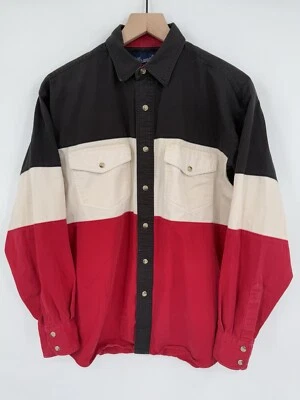 Vintage Wrangler Shirt Mens Medium Pearl Snap Brushpopper Thick Western Cowboy - Image 1 of 4