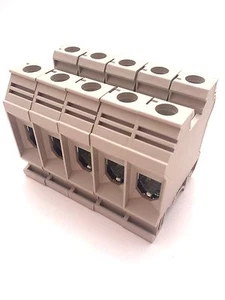 DIN Rail Terminal Blocks 5 Quantity DK35N Dinkle 1/0 AWG Gauge 150A 600V UL - Picture 1 of 4