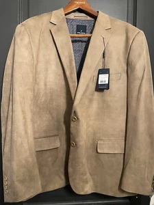 Abrigo deportivo DANIEL HECHTER de dos botones de microgamuza tostado para hombre + percha de madera - Imagen 1 de 8