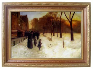 Ölgemälde Repro Childe Hassam Boston Common at Twilight - Bild 1 von 1