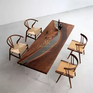 ULTRA LUXURY PREMIUM Black Walnut Epoxy Resin River Table – 31.4"W x 87.4"L - Picture 1 of 3