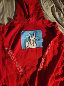 Felpa con cappuccio Bad Bunny rossa - Autentica Tour Merch - Sempre Picheo Nuova L - Foto 1 di 2