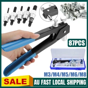 86pcs Nut Rivet Riveter Rivnut Nutsert Gun Riveting Kit M3-M8 Threaded Mandrel - Picture 1 of 12