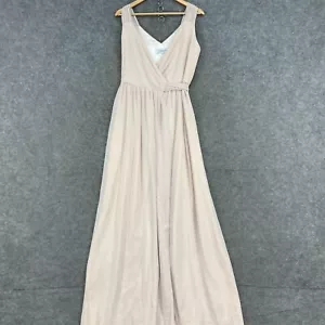 Ceremony By Joanna August Dress Womens M Medium Beige Wrap Bridal Formal 40419 - Picture 1 of 12