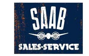 Letrero de metal SAAB SALES & SERVICE VINTAGE LOOK retro taller cocina cueva - Imagen 1 de 1