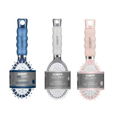 Conair Gel Grips Comfort Gel Handle On The Go Hair Brush - Choose Your Color! - Image 1 of 4