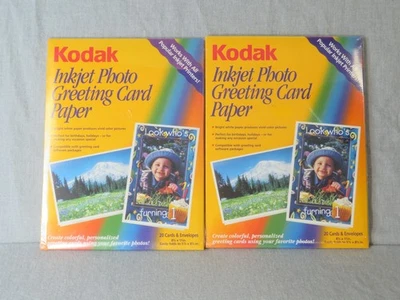 Kodak Inkjet Photo Greeting Card Paper 2 Packs of 20 Card & Envelopes NIB - Image 1 of 3