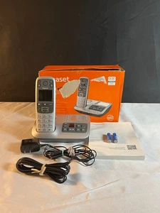 Teléfono inalámbrico Gigaset E560A plateado botón grande para personas mayores con contestador automático - Imagen 1 de 11