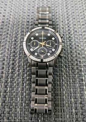 Bulova Chronograph Diamond Stainless Steel  Men's Watch 98E114 - Image 1 of 4