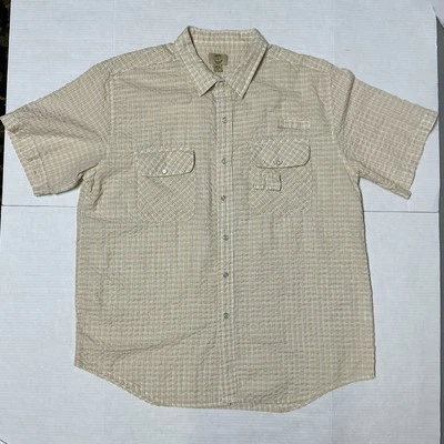 Haband Travelers Shirt Mens XL Summer Plaid Seersucker Button Snap Breathable - Image 1 of 4