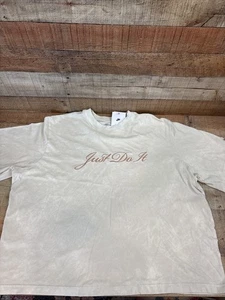 Nike Damen T-Shirt Light Orewood Just Do It bestickt Größe XL Oversized - Bild 1 von 7
