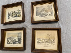 4 Matching Framed American Landscape Prints Published By Currier & Ives - Picture 1 of 8