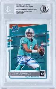 Tua Tagovailoa Dolphins Signed 2020 Panini Donruss Optic Rated Rookie #152 BAS - Picture 1 of 3