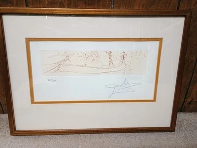 Góndola Salvador Dalí Visiones de Venecia Original Firmado Grabado Arte Enmarcado #229 Foto 1 de 4