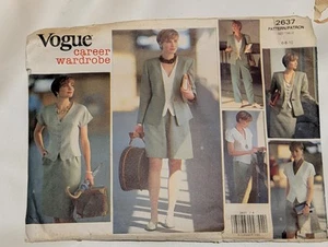 Vintage Sewing Pattern Vogue 2637 Career Wardrobe 1991 Size 6 8 10 - Picture 1 of 2