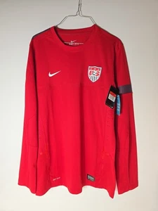 Nike Dri-Fit Long Sleeve Soccer Jersey US National Team Red Men’s Large NWT - Picture 1 of 9