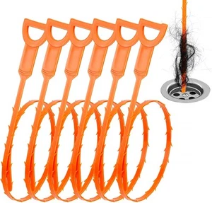 Drain Clog Remover, 25-Inch Hair Removal Tool, Orange - Picture 1 of 7