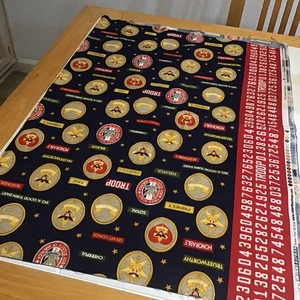 Boy Scouts Cotton Quilt Fabric Badge Patch Kaufman 2’6” X 44” Piece + 17”x11” + - Picture 1 of 3