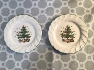 "Juego de 2 platos de ensalada de Navidad vintage Nikko FELICES FIESTAS 7,5"" ¡BONITOS! #BxW-0 - Imagen 1 de 7