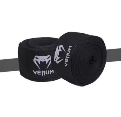 Venum Boxing Hand Wraps 4m Black – Professional Training Wrist Support MMA Mua - Image 1 of 4