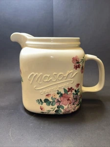 Colección Mason Blossom jarra grande de cerámica floral sobre crema - Imagen 1 de 10