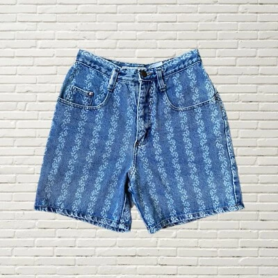 Pantalones Cortos Denim Vintage Años 80 Cintura Alta Rayas Hechos a la Sombra Talla Xs Foto 1 de 4