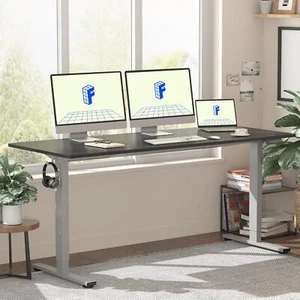 One-Piece Adjustable Desk,Electric Standing Desk with Seamless Desktop - Picture 1 of 70