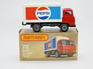 MATCHBOX SUPERFAST 1982-83 No.72 DODGE PEPSI DELIVERY TRUCK MINT IN VNM 'L' BOX - Picture 1 of 10