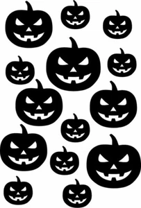 14X Calcomanías Adhesivas de Vinilo Caras de Calabaza de Miedo de Halloween Taza de Vidrio Ventana de Regalo - Imagen 1 de 2