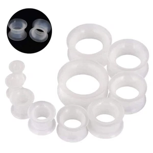 20pcs Ear Tunnels Plugs Stretching Kit Hard Silicone Double Flare Ear Gauge Plug - Picture 1 of 37