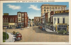 Postal de la escena de la calle principal de Johnson City Tennessee c1930 - Imagen 1 de 8