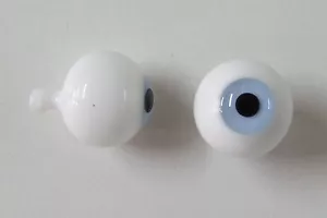 Yeux verre soufflé Bleu clair 24mm clear Blue mouth blown eyes for antique doll - Foto 1 di 1